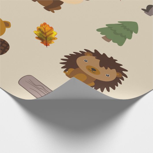 Wald- und Waldbebenwapppapier Geschenkpapier (Ecke)