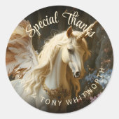 Wald Unicorn aus einem romantischen Märchen Runder Aufkleber (Vorderseite)