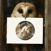 Wald Unicorn aus einem romantischen Märchen Runder Aufkleber