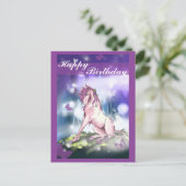 Wald Unicorn Postkarte (Stehend Vorderseite)