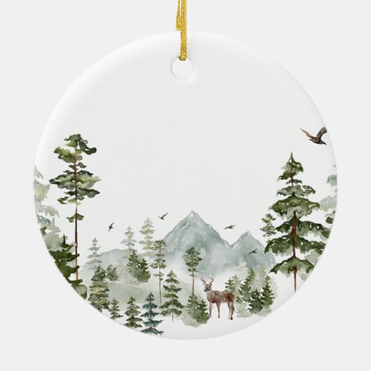 Wald Unser 1. Weihnachten in unserer neuen Zuhause Keramik Ornament (Hinten)