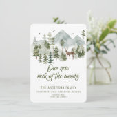 Wald unser neuer Nacken des Waldes bewegende Einla Einladung (Stehend Vorderseite)