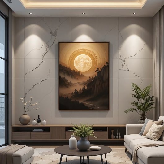 Wald unter Mondlicht Poster