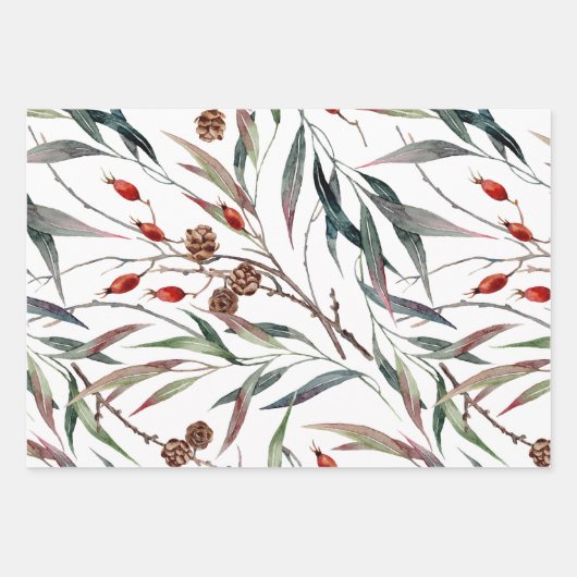 Wald-Urlaub in Aquarellwald Geschenkpapier Set (Vorderseite 2)