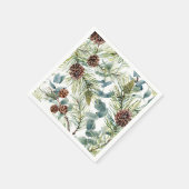 Wald-Urlaub in Aquarellwald Serviette (Ecke)