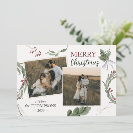 Wald verzauberte Wasserfarben Weihnachten (Stehend Vorderseite)