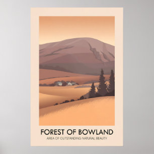 Wald von Bowland AONB Reiseplakat Poster