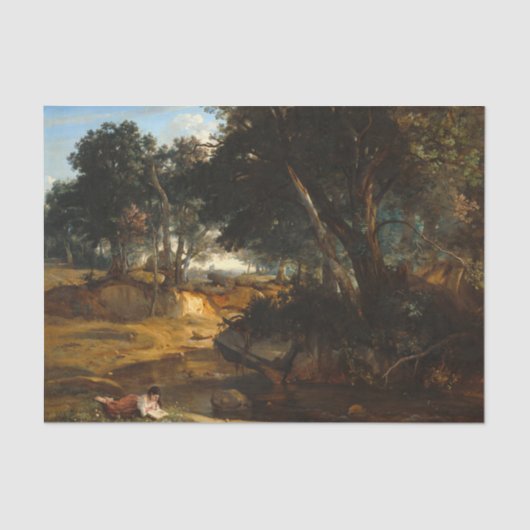 Wald von Fontainebleau, 1834 von Corot Seidenpapier (Vorderseite)