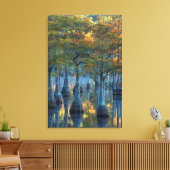 Wald von Pond Cypress Trees Leinwanddruck (Insitu (Wohnzimmer))