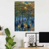 Wald von Pond Cypress Trees Poster (Heimbüro)