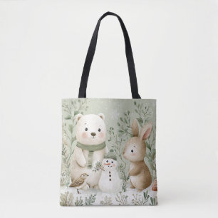 Wald Wald Bär Hase Schneemann Tasche