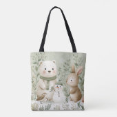 Wald Wald Bär Hase Schneemann Tasche (Rückseite)