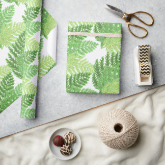 Wald Wald grüne Farne Wald Farne Geschenkpapier