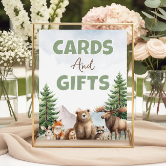 Wald-Wald-Karten-Geschenke-Tischschild 8x10 Sockelschild