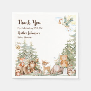 Wald-Wald-Neutrale Babyparty Serviette