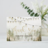 Wald, Wald, Pinienbäume, Saitenlichter Dankeskarte (Stehend Vorderseite)