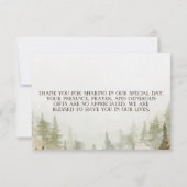 Wald, Wald, Pinienbäume, Saitenlichter Dankeskarte (Rückseite)