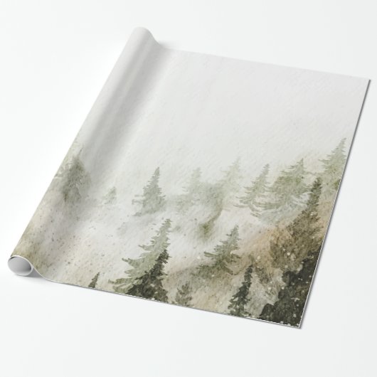 Wald, Wald, Pinienbäume, Saitenlichter Geschenkpapier (Ungerollt)
