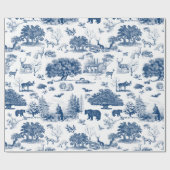 Wald Waldbeere Blau und Weiß Toile Geschenk Geschenkpapier (Flach)