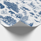 Wald Waldbeere Blau und Weiß Toile Geschenk Geschenkpapier (Ecke)