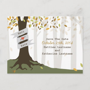Wald / Waldfall Save the Date Postkarte