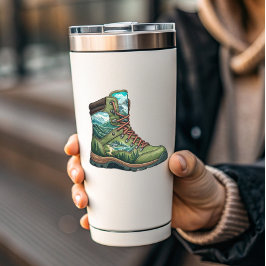 Wald-Wanderstiefel-Vinyl-Aufkleber | Gestanzter Au Aufkleber