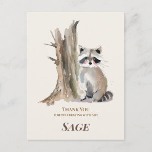 Wald-Waschbär-Geburtstags-Dankeskarten Postkarte