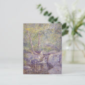 Wald-Wasserfall-Gemälde-Postkarte Postkarte (Stehend Vorderseite)