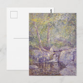 Wald-Wasserfall-Gemälde-Postkarte Postkarte (Vorne/Hinten)
