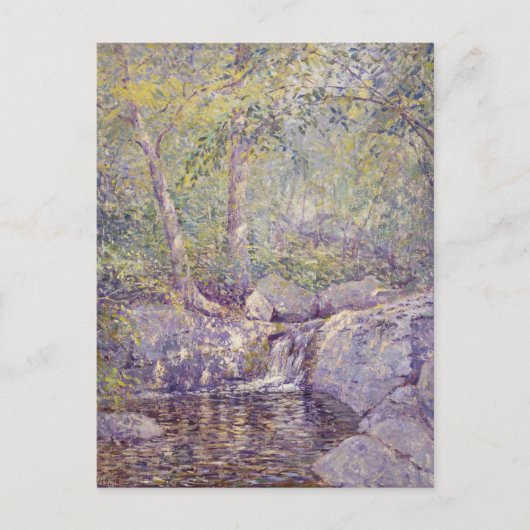 Wald-Wasserfall-Gemälde-Postkarte Postkarte (Vorderseite)