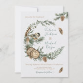 Wald-Wasserfarbenfrohe Hochzeit Einladung (Vorderseite)