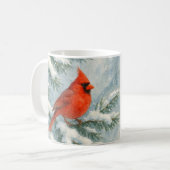 Wald-Weihnachts-Kardinal-Vogel-Tasse Kaffeetasse (Vorderseite Links)