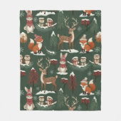 Wald-Weihnachts-Tiere Muster – Süßer Winter 10 Fleecedecke (Vorderseite)
