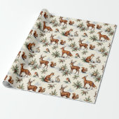 Wald-Weihnachtstiere Geschenkpapier (Ungerollt)