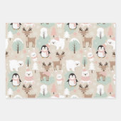 Wald Whimsicalische Waldtiere Winter Geschenkpapier Set (Vorderseite)