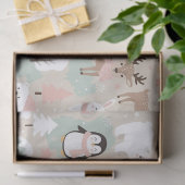 Wald Whimsicalische Waldtiere Winter Seidenpapier (Geschenk)