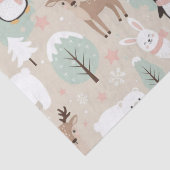 Wald Whimsicalische Waldtiere Winter Seidenpapier (Detail)