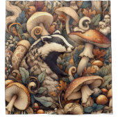 Wald-Whimsikpilze verfärben die natürliche Farbe Duschvorhang (Vorderseite)