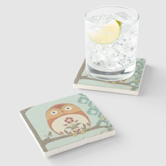 Wald Whimsy II Steinuntersetzer (Seitenansicht)