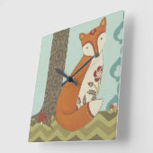 Wald Whimsy III Quadratische Wanduhr (Winkel)