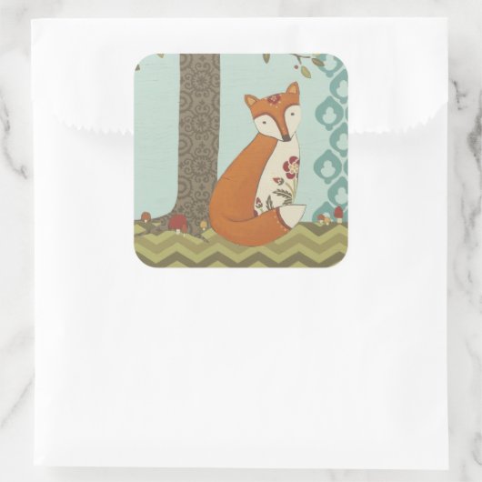 Wald Whimsy III Quadratischer Aufkleber (Tasche)