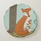 Wald Whimsy III Rundes Kissen (Rückseite)