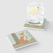 Wald Whimsy III Steinuntersetzer (Seitenansicht)