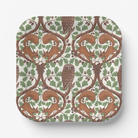 Wald-Whispers/Eichhörnchen und Eichhörnchen in der Pappteller (Vorderseite)