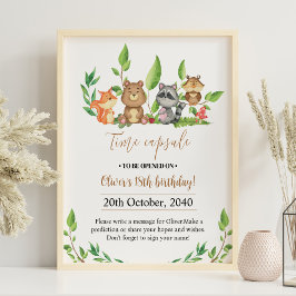 Wald Wild 1 Geburtstag Kapselunterschrift Poster