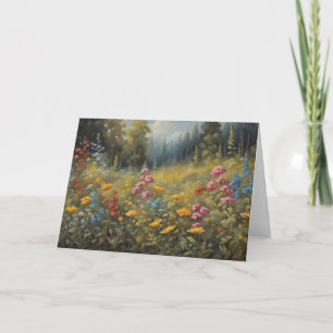 Wald-Wildblumen-Naturillustration Karte