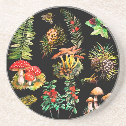 Wald, wilde Pilze Getränkeuntersetzer (Vorne)