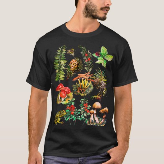 Wald, wilde Pilze T-Shirt (Vorderseite)