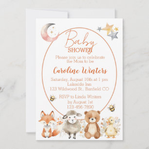 Wald-Wildlife-Baby-Party Einladung