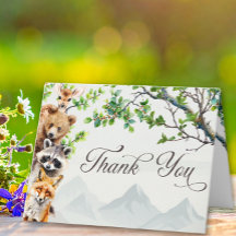 Wald-Wildlife-Baby-Shower-Grußkarte 